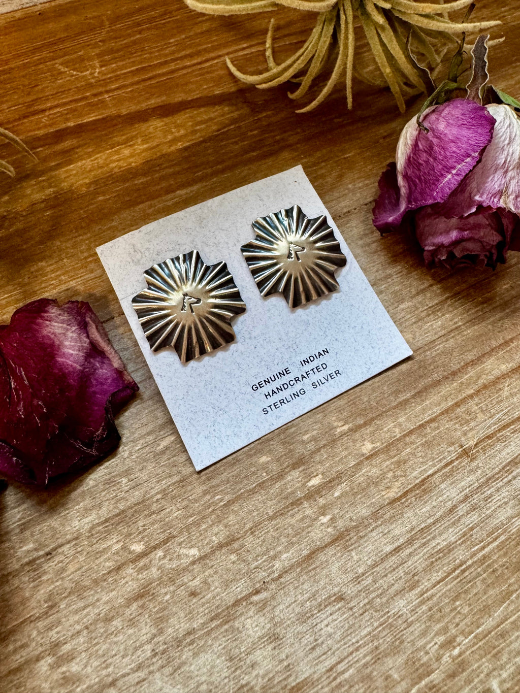 Square Cross Stud Earrings with Horse Head