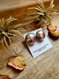 Large 30mm Sterling Silver Saucer Pearl Stud Earrings – USA Made