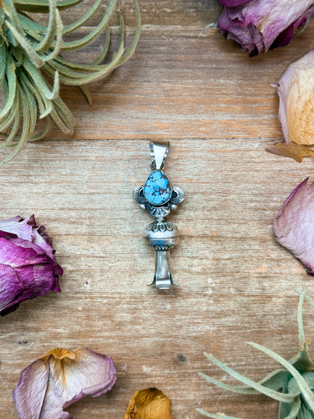 Sterling Silver Golden Hills Turquoise Blossom Pendant