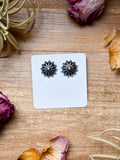 Sterling Silver Concho Stud Earrings